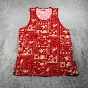 Pokemon Center Island Vibes Tank Top Men XL Red Charizard Tropical Summer